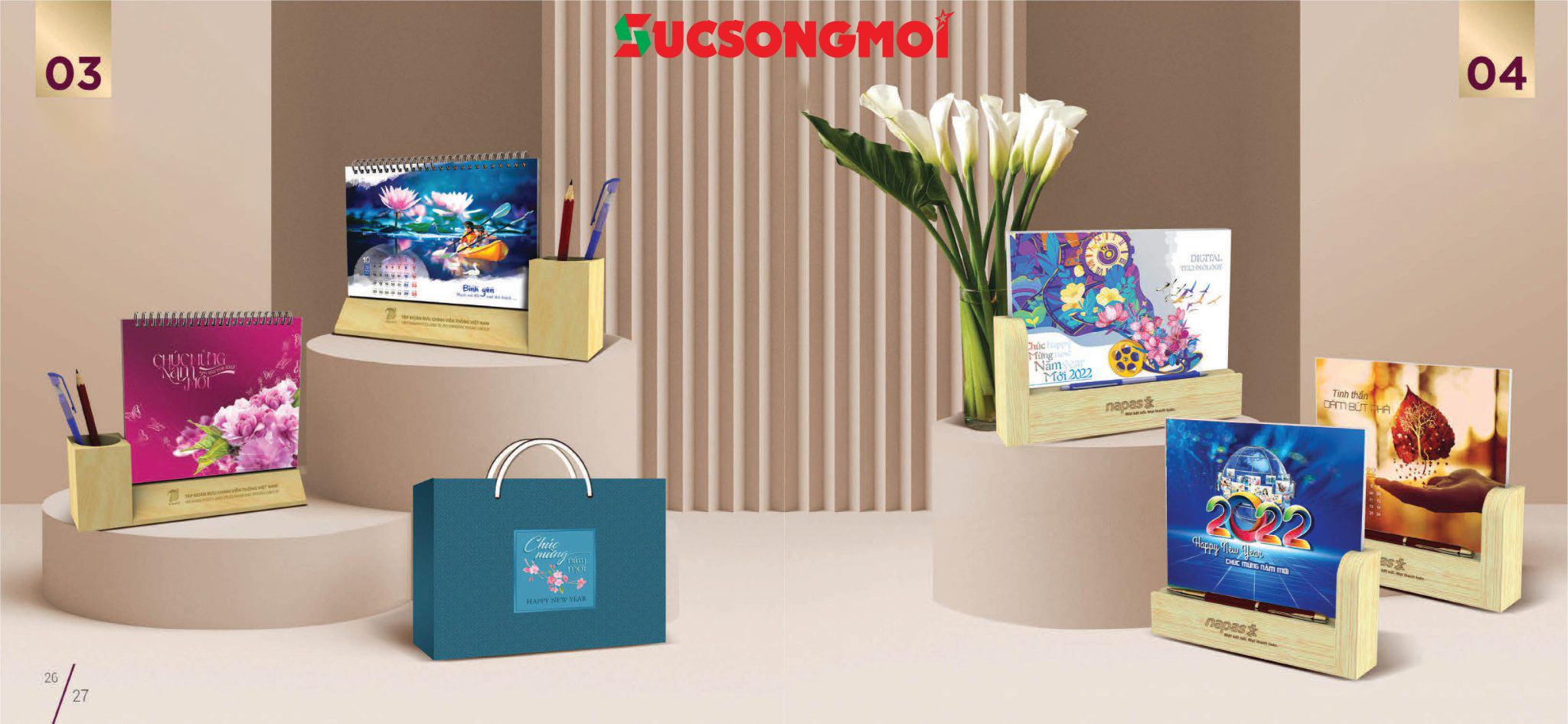 Mẫu lịch quà tặng sang trọng NAPAS