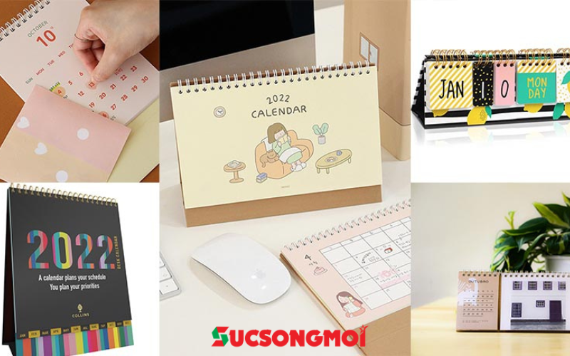 Mẫu lịch có phần note dễ thương