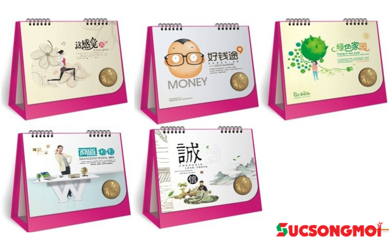 Mẫu lịch để bàn in theo yêu cầu của một doanh nghiệp Hàn Quốc