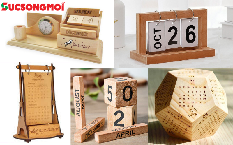 Các mẫu lịch gỗ để bàn đẹp và sang trọng